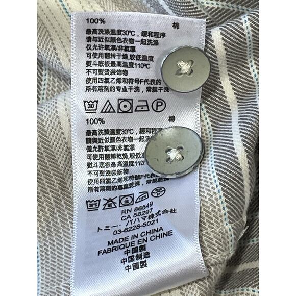 Tommy Bahama Relax Island Modern Fit Striped Men’s Shirt Sz Medium Cream/Brown - Picture 15 of 15